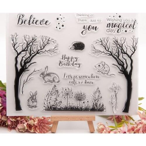 WYSE Tree Stamps and Dies Mouse Rabbit 2020 New Clear Stamp with Metal Cutting Die Scrapbooking for DIY Craft Paper Card Making