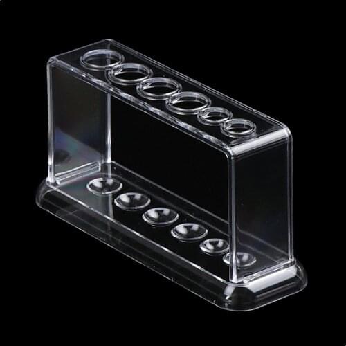 1PC Plastic Clear Test Tube Rack 6 Holes Stand Lab Test Tube Stand Shelf School Supply Laboratory Equipment