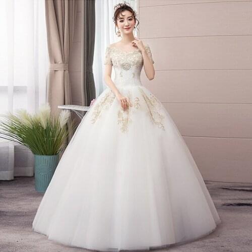 Wedding Dresses Illusion V-Neck Short Tulle Lace Embroidery Sequined Beading Backless Luxury White Vintage Lady Bridal Gown G540