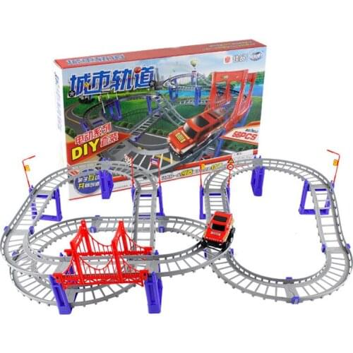 Rail Car Toy Roller Coaster Set Vehicle Model Toys Multi-layer Track Electric Track Slot Car Toys for Boy Kids Birthday Gift