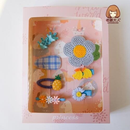 Pastoral Style Knitted Wool Handmade Flower Barrettes Korean Hair Accessories Girls Hair Hoop Children Hair Accessories Fresh