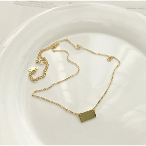 WTLTC 925 Sterling Sliver Square Chokers Necklaces for Women Geometric Layered Necklaces Boho Charms Choker Minimalist Collier