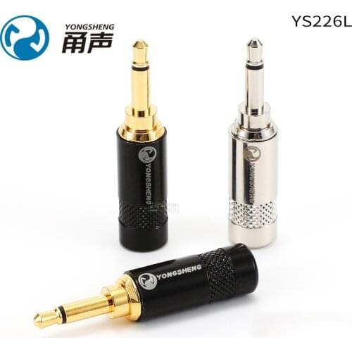 1Pcs Yongsheng YS226/240/231LL-BG plug 3.5mm mono small two-core headset welding straight plug power jack audio accessories HiFi
