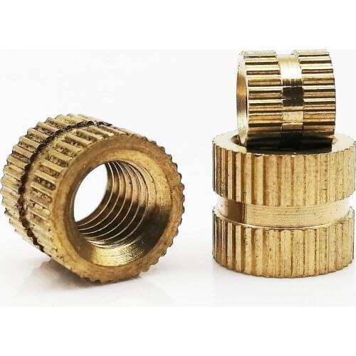 10/25/50pcs M2 M2.5 M3 M4 M5 M6 M8 M10 Solid Brass Copper Injection Molding Knurl Thread Insert Nut Embedded Nutsert All Pass