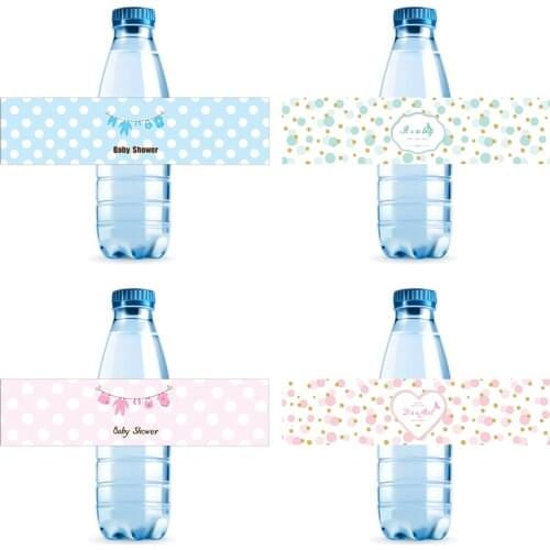 10pcs Baby Shower Bottle Labels Gender Reveal Party Decoratons Mineral Water Bottle Stickers Baby Shower Birthday Party Supplies