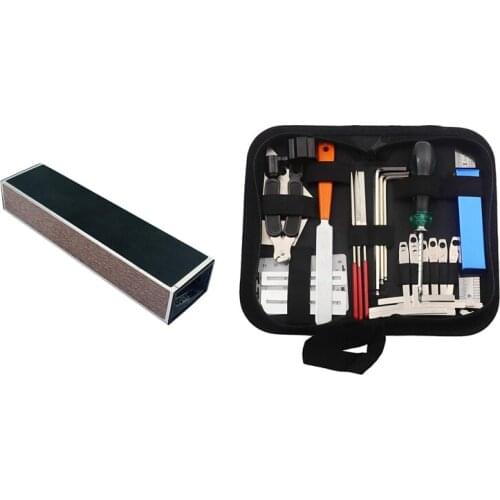 25 Pcs Guitar Tool Kit Repairing Maintenance Tools String Organizer String Action Gauge Tool & 1 Pcs Guitar Bass Leveling Files