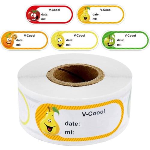 250pcs/Roll Fruit Food Stickers Labels Home Kitchen Bag Bottle Jar Juice Packaging Sticker Marking Date Sticker Storage Label