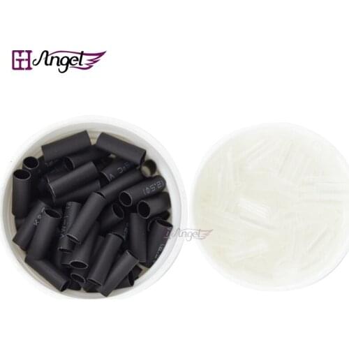 Angels 500pcs Heat Shrinkable Links Micro Rings Shrinkable Tube For Feather Hair Extensions Replacement Hair Extension Tools