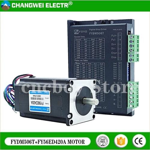 FYDM506T digital stepper motor driver (two-phase) + NEMA23 stepper motor FY56ED420A DC24V-50V 3NM high torque motor kit