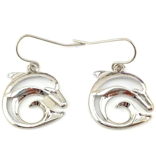 Cheap Brand Silver Dolphin Dangle Discount Earrings Pendientes Brincos cc Ali Express Jewelry