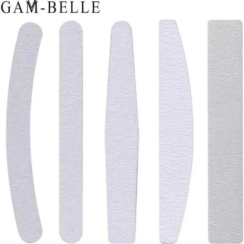 GAM-BELLE 5Pcs/10Pcs Sandpaper Nail File Lime Set Professional 100/180 Double Side Sanding Manicure Buffer Block Polishing Tools