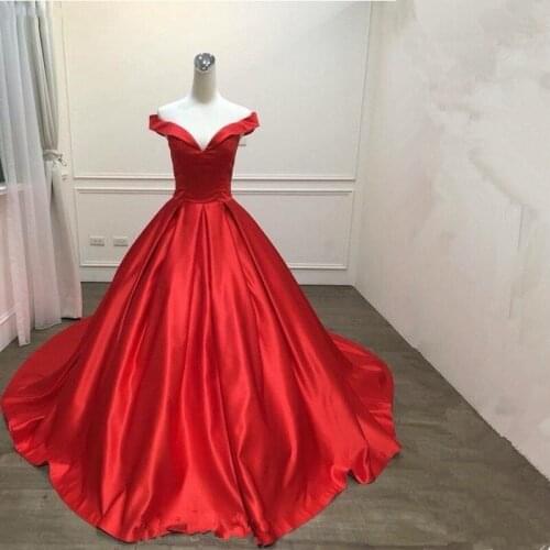 Katristsis d 2019 Off shoulder Reflective prom dress Vestido de Festa ball gown Satin lace-up style Satin Evening Prom Dresses