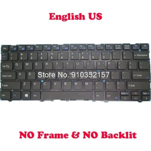 US NO Backlit Keyboard For CLEVO L140CU L141CU L140MU L141MU English US NO Frame