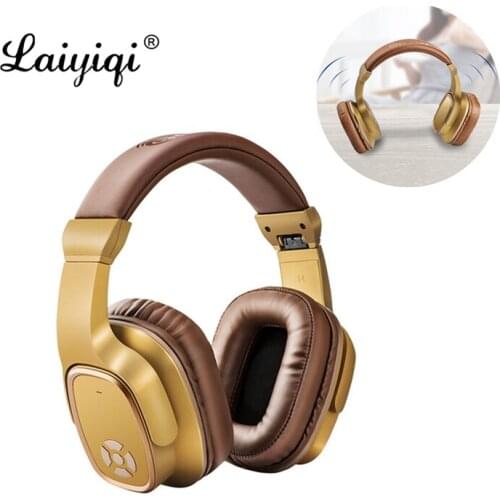 Laiyiqi 2 in 1 bluetooth Speaker + Headphone headphones with Microphone wireless Foldable gaming headset earbud case auriculares
