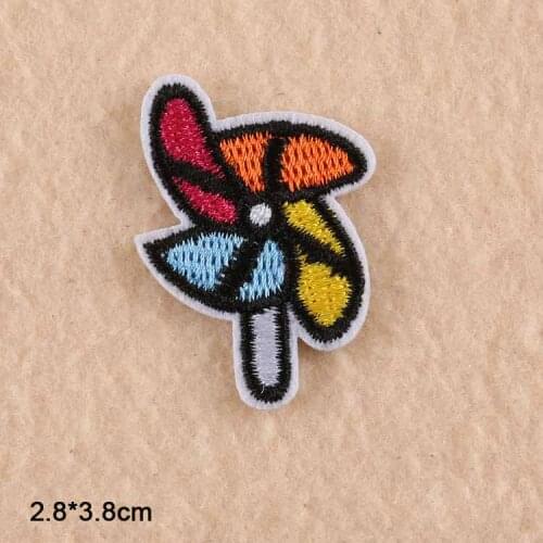 Cartoon Indian Aborigine Windmill Iron On Embroidered Clothes Patches For Clothing Stickers Garment Wholesale