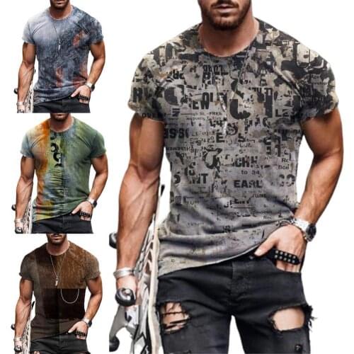 Hot Sale Men T-shirt Pattern Cotton Slims Fit 2021 Summer O-Neck Fashion T Shirt Summer Casual Plus Size T-Shirts Daily Wear