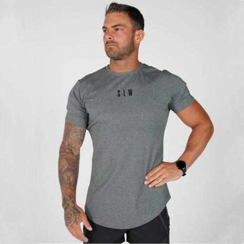 2019 New Fashion Brand clothing Gyms Tight t-shirt mens fitness t-shirt homme Gyms t shirt men fitness Summer Sports tops