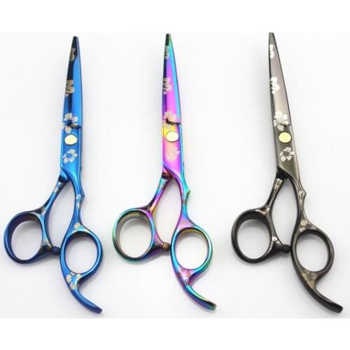 6 inch 17.5CM Professional Plum Blossom Hairdressing Scissors JP 440C Barber Scissor Cutting Scissors Thinning Shears Hair Sciss