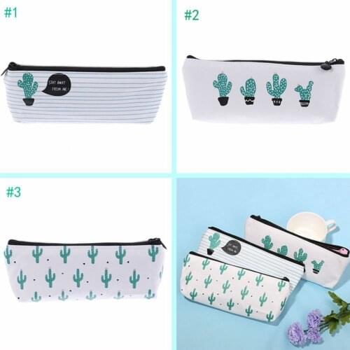 Creative Zipper Pencil Case Canvas Large Pen Box Kawaii Pencil Bag For Student Girl Cute School Stationery Supplies