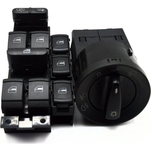 5 Pcs window switch headlight switch mirror switch for VW JETTA GOLF MK4 POLO BORA Passat B5 BEETLE 1C0 941 531 1J4 959 857D