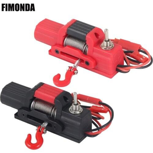 Plastic Mini Electric Winch with Control Switch for 1/10 RC Crawler Traxxas TRX4 Axial SCX10 RC4WD TF2 Tamiya CC01 Capo JIMNY