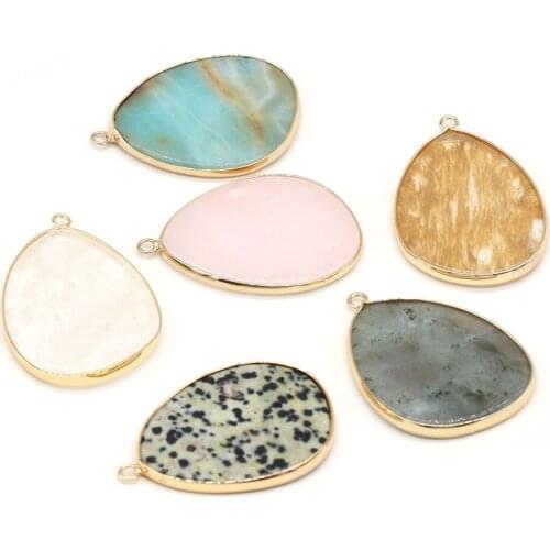 Natural Stone Pendants Big Water Drop Citrines Rose Quartzs Pendant for Fashion Jewelry Making Diy Necklace Earrings Gifts