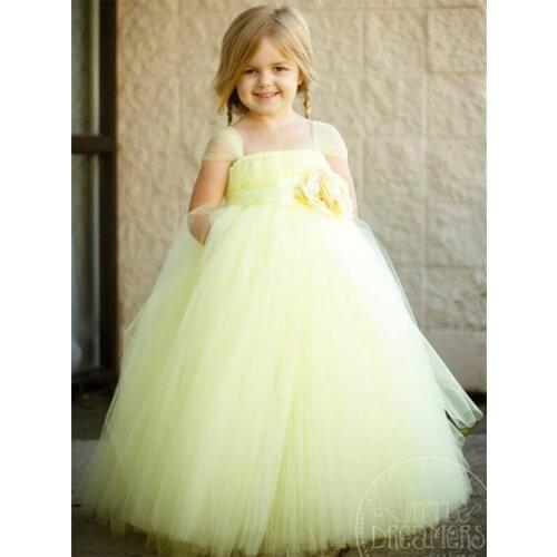 Flower Girl Princess Party Tutu Wedding Dresses Ankle Length Ball Gown Baby Girls Fluffy Tutu Dress For Birthday Party