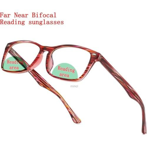Prescription Far Near Multifocal Reading Glasses Men Women Transition Photochromic Bifocal Presbyopic Sunglasses with Diopter NX