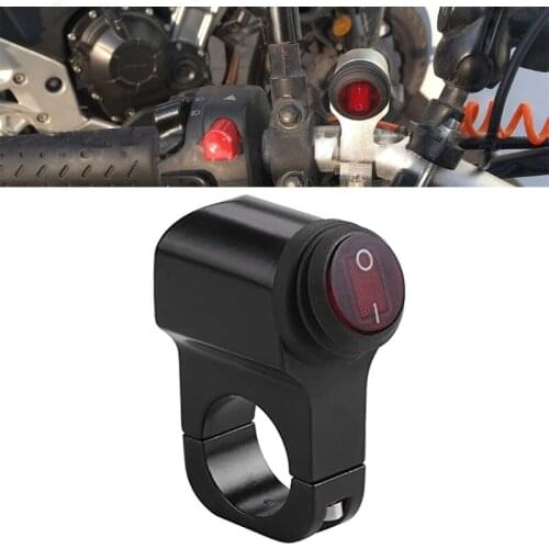 A70F Adjustable Handlebar Mount Switch Button Motorbike Headlight On/Off Push Button Aluminium Alloy Push Botton