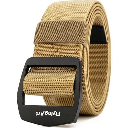 Tactical Belt Men Outdoor Military Metal Buckle Police Heavy Training Canvas Elastic Waist Belt Unisex Cowboy Pants Accessories