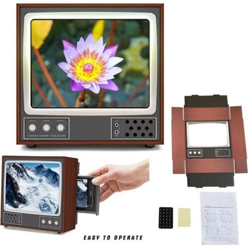 Retro Phone Screen Magnifier 8 Inches 3D Foldable Cell Phone Video Amplifier Projector Bracket Holder For Smartphone Enlarged