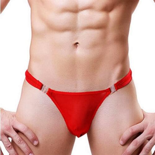 Bold Men !!! Thin Mesh Sexy Thongs G String Men See Through Buckle Underwear Low Waist Mens Erotic T-back