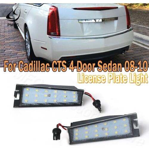 PMFC 2Pcs LED License Plate Light Number 18 Smd Light Lamp 1Pair White For Cadillac Cts 4 Door Sedan 2008 2009 2010 Car