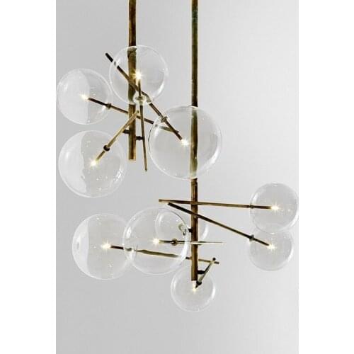 Creative personality Milan design 6 heads Replicas Bolle lamp G4 LED glass ball pendant lamp for Living room Restaurant Bar