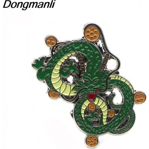 LB583 Jewelry Anime Dragon Shenron Metal enamel Hat pin Brooches Dragon Bag for Badge kids gifts