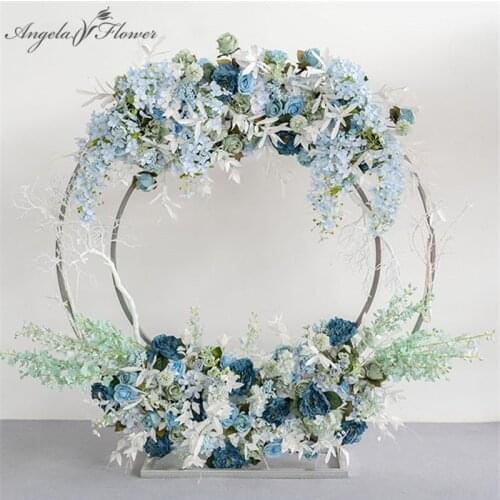 Customized 210/170/130cm artificial flower with metal wedding arch stand decor for party wedding backdrop iron arch+flowers set