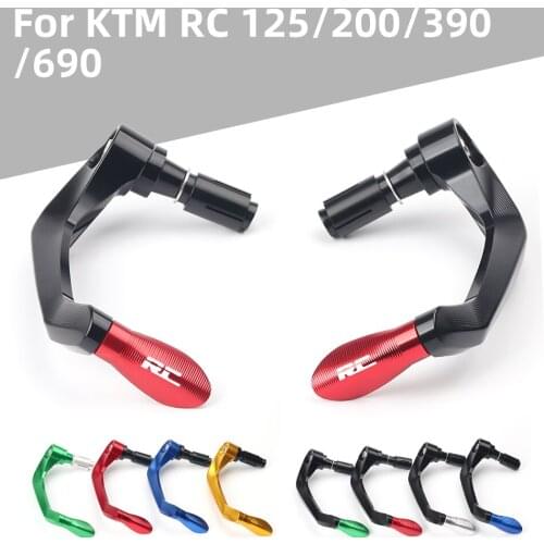 With Logo For KTM RC390 RC200 RC125 RC 125 200 390 690 Motorcycle CNC Handlebar Grips Guard Brake Clutch Levers Guard Protector