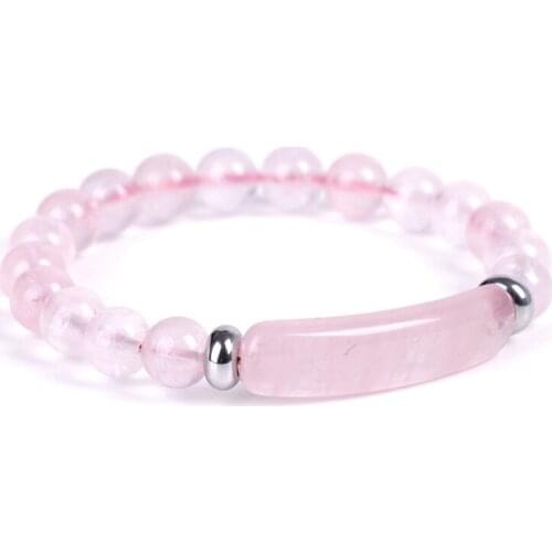 Natural Pink Crystal Bridge Bracelet Elegant Beaded Bracelet For Women Fine Jewelry Gift For Girlfriend Anniversary Birthday