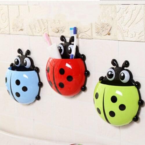 1pcs Ladybug Toothbrush Holder Toothpaste Holder Bath Toy Sets Tooth Brush Container Cute Toys for Children Kids Funny Gifts