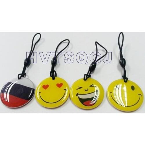 10pcs Free shipping Waterproof RFID 13.56mhz 1k epoxy dripping keychain for access control