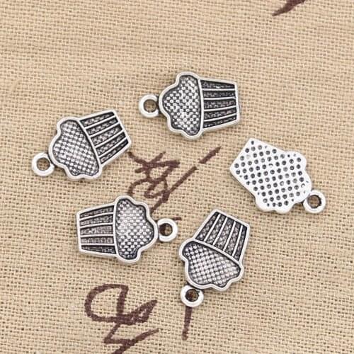 20pcs Charms Cupcake Ice Cream 15x10mm Antique Making Pendant fit,Vintage Tibetan Silver color,DIY Handmade Jewelry
