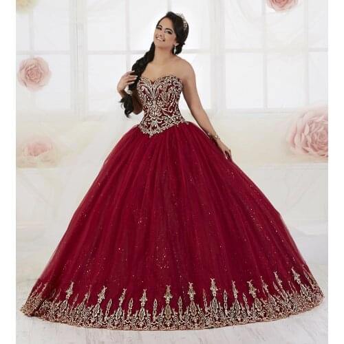 2020 Gold Embroidery Ball Gown Quinceanera Dresses Floor Length Sweet 16 Dress Custom Color Size 2 orders