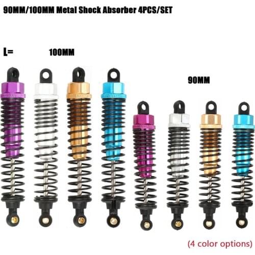 4pcs 90mm 100mm Metal Shock Absorber Suspension Damper for 1/10 RC Car Off Road Bigfoot Traxxas HSP Redcat RC4WD Tamiya Axial