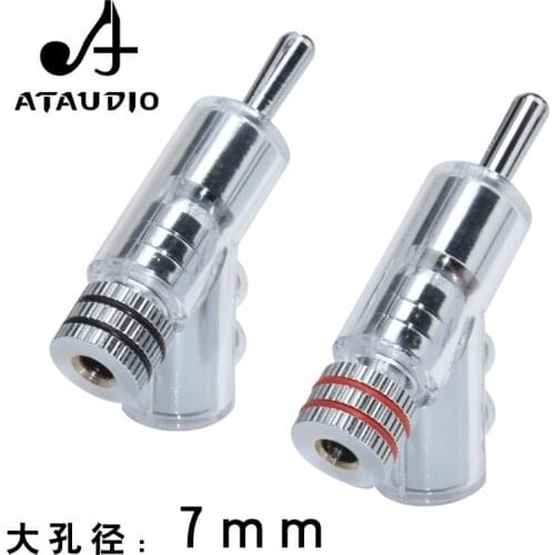 4 pcs ATAUDIO High Performance Rhodium Plated Banana Plug HiFi Gun Self-locking Speaker Banana jacks