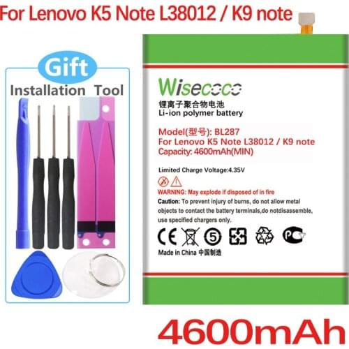 Wisecoco Bl287 Battery For Lenovo K5 Note L38012 / K9 note 6.0 inch CellPhone In Stock High Quality +Tracking number