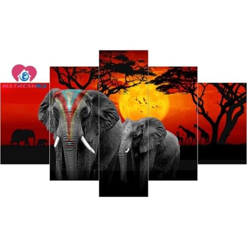 Diamond embroidery landscape Elephant 5d diy diamond painting Cross Stitch Sets Mosaic pictures Hobby crafts full square drill