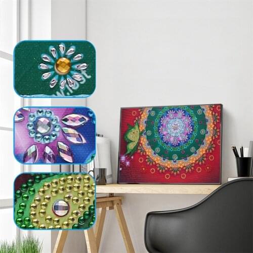 Embroidery Diamond 5D DIY Diamond Painting Flowers Cross Stitch Kits Special Shaped Diamond Mosaic 3D Home Wall Sticker Mandala