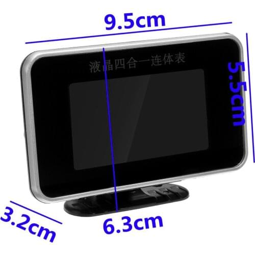 12V 24V 4in1 LCD Car Digital Gauge Oil Voltage Pressure Fuel Water Temp Meter M10 Auto Replacement Parts