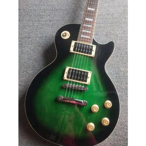 ¡Guitarra eléctrica de alta calidad 2020,guitarra de alta calidad，brillo verde, herrajes dorados，personalización de fábrica，enví