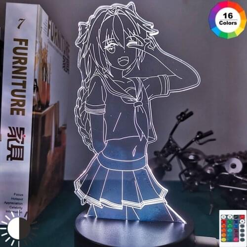 Fate Apocrypha Astolfo Led Night Light for Bedroom Deco Gift Nightlight Anime Waifu Table 3d Lamp Astolfo Fate Apocrypha